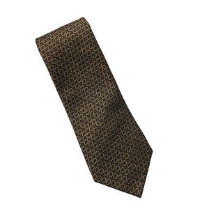 Robert Talbott Best of Class Handmade All Silk Neck Tie Made in USA Gold Foulard